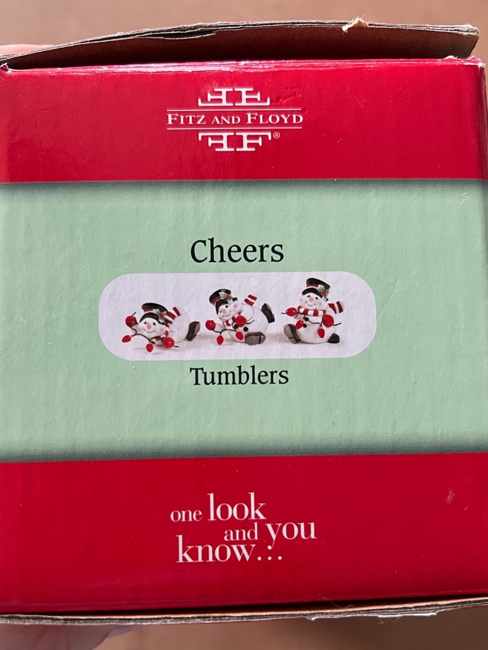 NIB Fitz and Floyd Cheers Tumblers Figurines Snowman Christmas Holiday - Picture 8 of 8